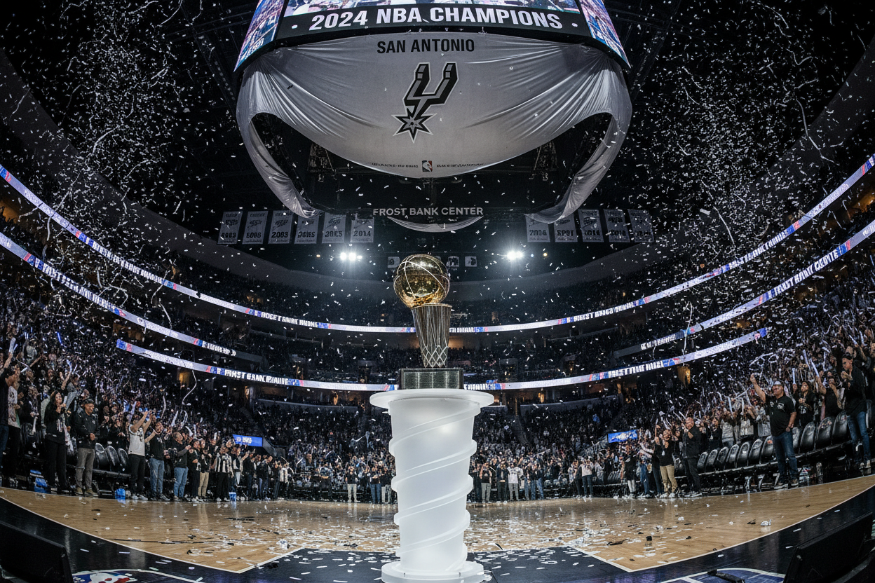 NBA Finals championship atmosphere at Frost Bank Center