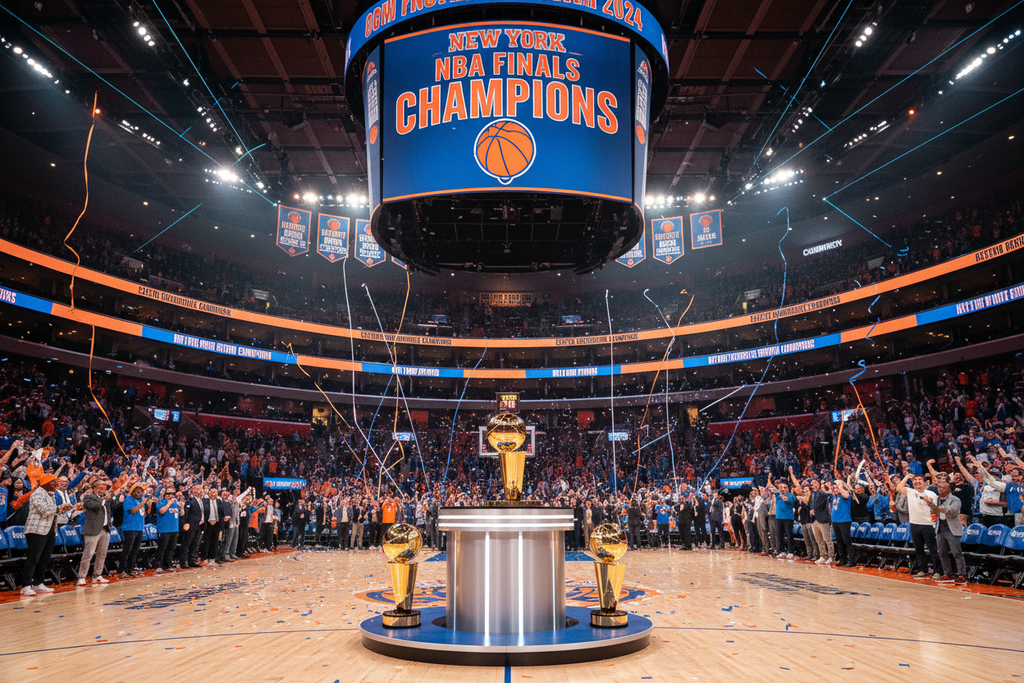 NBA Finals championship atmosphere at Madison Square Garden