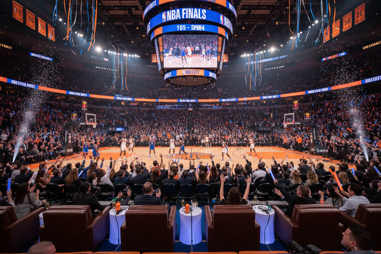 NBA Finals at Madison Square Garden - floor level view