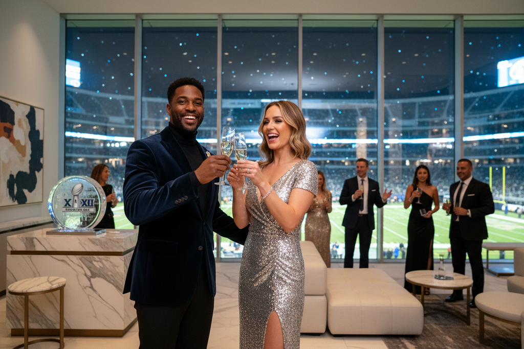 VIP lifestyle atmosphere at Super Bowl LXI 2027