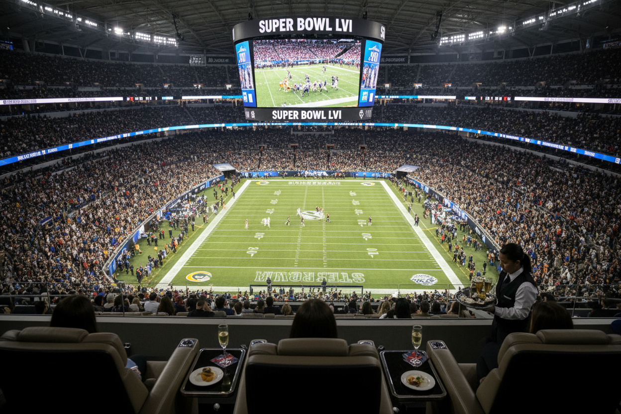 Upper Sideline VIP seating view at SoFi Stadium