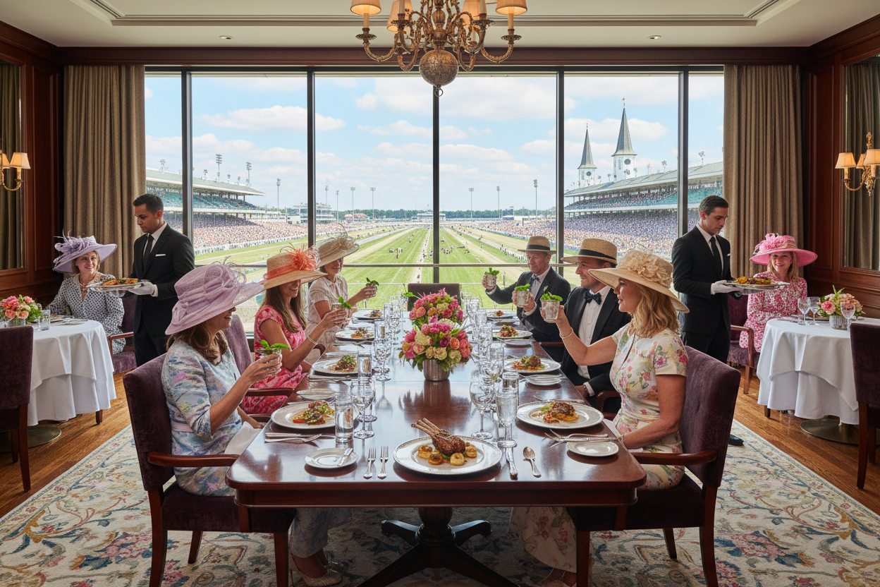 Luxury Millionaires Row premium dining suite at Kentucky Derby 2027